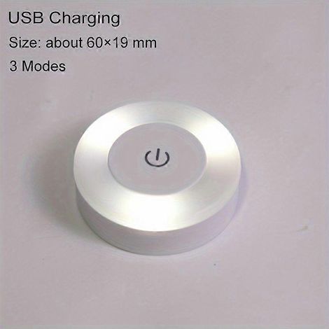 Lámpara de noche LED con sensor táctil, redonda, 3 modos, recargable por USB, base magnética, lámpara de pared regulable portátil para la decoración de la habitación. (1/5)
