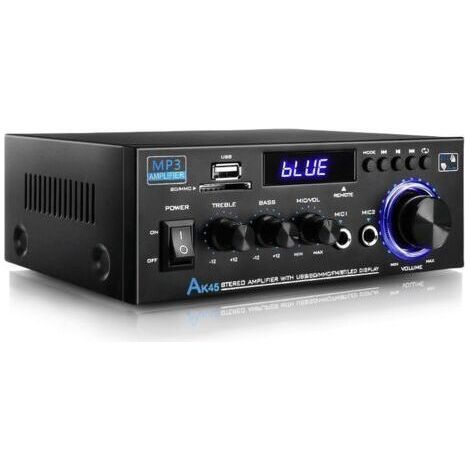 BARKBUSTERS Amplificateur audio, amplificateur Hi-Fi, amplificateur stéréo 2 canaux 80 W, Bluetooth 5.0, 12-240 V, écran LCD, radio FM portable, entrée carte SD/USB, pour la maison ou la voiture (1/4)