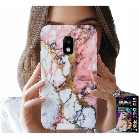 Custodia per Samsung Galaxy J5 2017 - effetto marmo rosa e bianco, motivi effetto pietra (1/5)