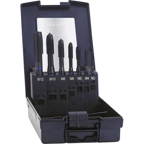 Exact 42305 Set de tarauds pour machine 7 pièces métrique M1, M4, M5, M6, M8, M10, M12 coupe à droite DIN 371 HSS-E for (1/3)