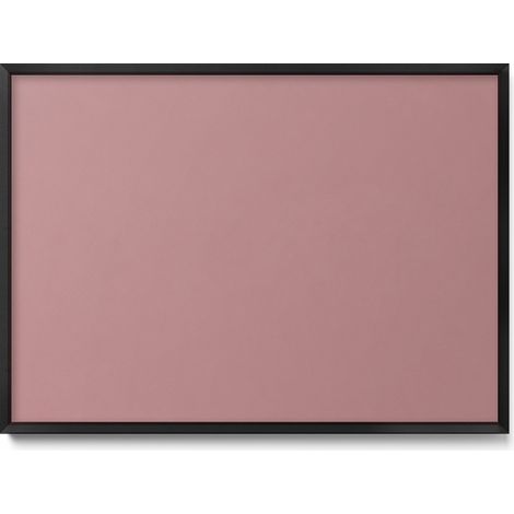Tableau Magnétique en Métal pour Aimants - Motif Couleur rose pastel - Minimaliste - Cadre Noir - 70x50 cm - Tableau Métallique Aimanté