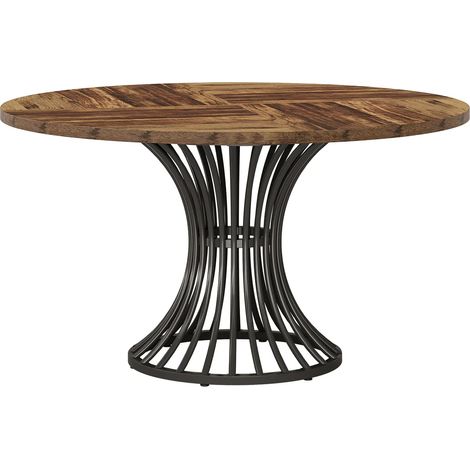 Table à manger ronde métal et MDF pour 6 personnes (1/5)