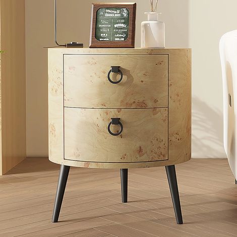 Table de Chevet, Armoire de Chevet avec 2 Tiroirs,47x47x55cm,Meuble de Rangement Chambre à Coucher Maison,Bois de Pin Massif (1/5)