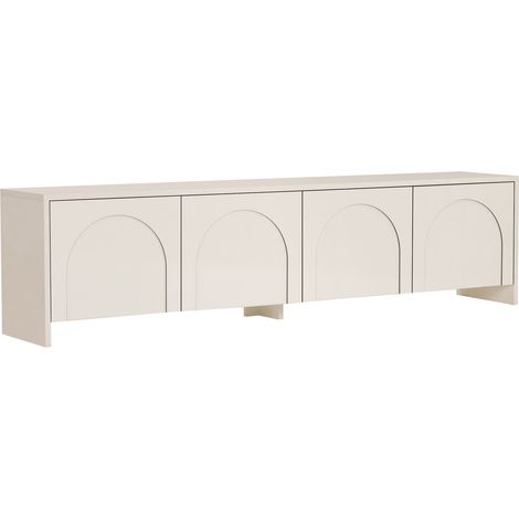 Meuble TV en bois "Aurelia" - 180 x 32 x 45 cm - Crème