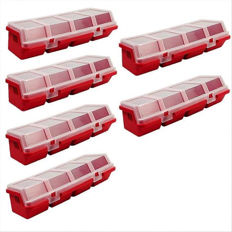 Lot de 6 boîtes de rangement à vis avec couvercles, en plastique (1/5)