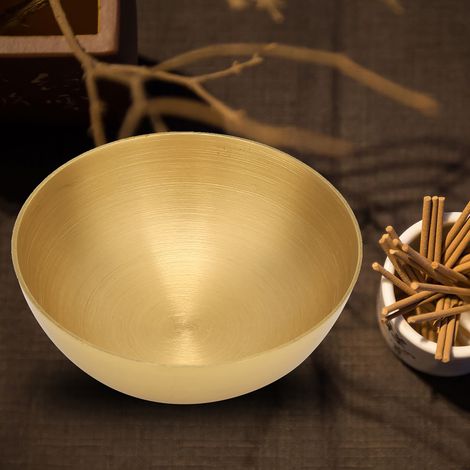 Bol de Cérémonie Bouddhiste en Laiton, Décoration d'Autel 8 cm, Accessoire de Culte Traditionnel (1/5)