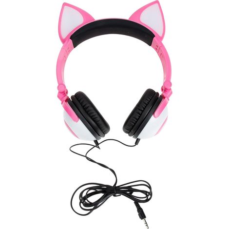 Casque Audio Oreilles de Chat Adorables pour Garçon et Filles Effet Lumière Atmosphérique Confortable PVC, pour Téléphone Portable et Bureau (1/5)