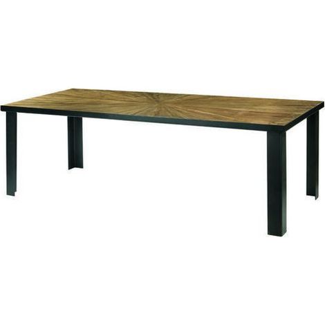 Tavolo in Ferro e Olmo Vecchio Guarnieri Cacao 240 CM240X100X77
