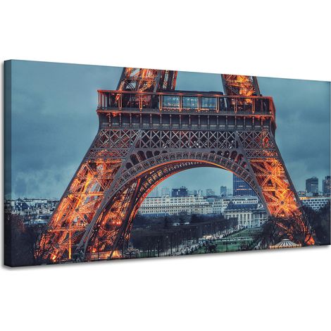 Cuadro sobre lienzo: Arquitectura, Torre Eiffel, 120 x 60 cm.