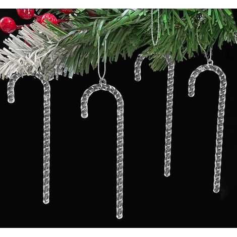 18-teiliges Weihnachtsbaum-Dekorationsset: Zuckerstangen-Anhänger aus Acryl, Weihnachtsbaumschmuck aus Kristall (1/5)