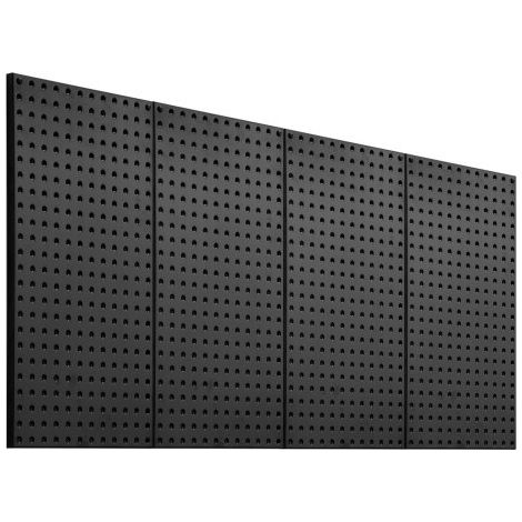 Paneles Perforados de Metal de 609,6 x 304,8 x 19 mm 4 Paneles, Organizador de Pared de Acero Resistente, para Sala de Estar, Almacenamiento de Herramientas, Sala de Manualidades, Negro (1/5)