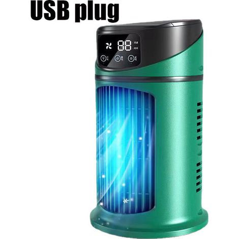 Mini Ventilateur de refroidissement de l'eau Portable Multifonction 300ml USB alimente Pour le bureau Climatiseur Mobile Vert (1/5)
