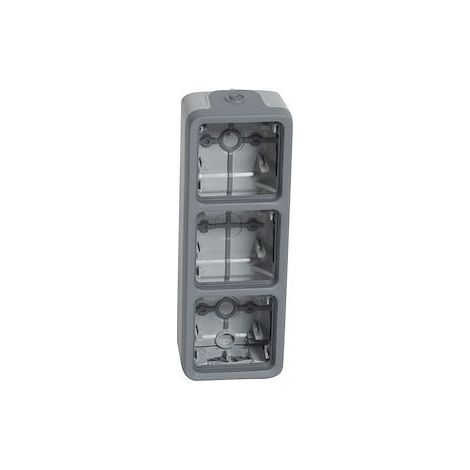 Legrand 069679 Waterproof enclosure with 3 vertical terminals, Plexo modular design, IP55 - gray