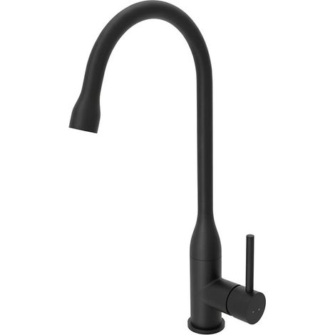 Robinet de cuisine mitigeur pour évier noir mat design 43 cm avec bec mobile