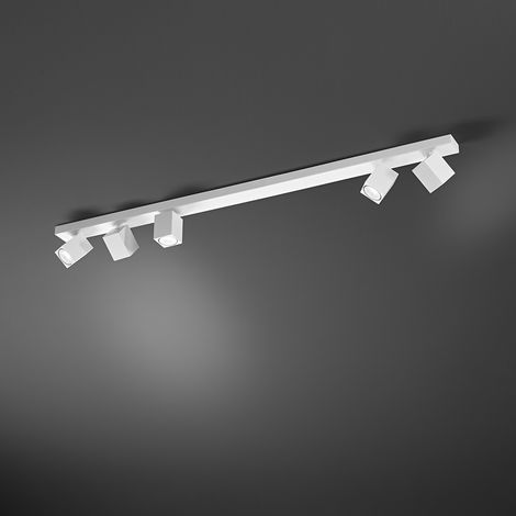 Spot Cubico Moderno Oddy Alluminio Bianco 5 Luci Gu10 (1/2)