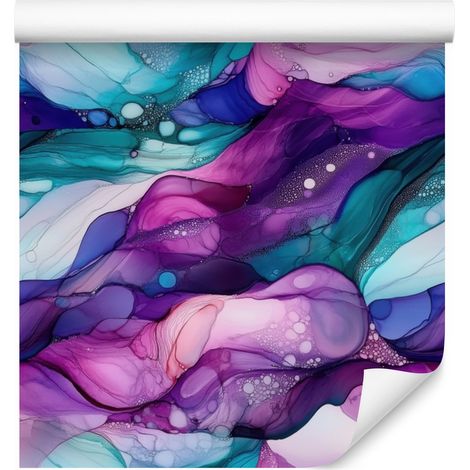 Papel pintado tinta morado, azul, turquesa e índigo 50x1000 cm (1/5)
