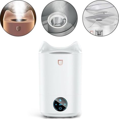 Humidificateur à brume fraîche, pour chambre à coucher, bureau, fonctionnement silencieux, débit de brume réglable, arrêt automatique, réservoir de 4 L (1/4)