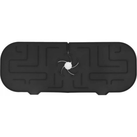 Poignée de robinet avec fonction de vidange, anti-goutte, réutilisable, protection anti-éclaboussures pour évier, durable, pour hôtel (noir) (1/5)