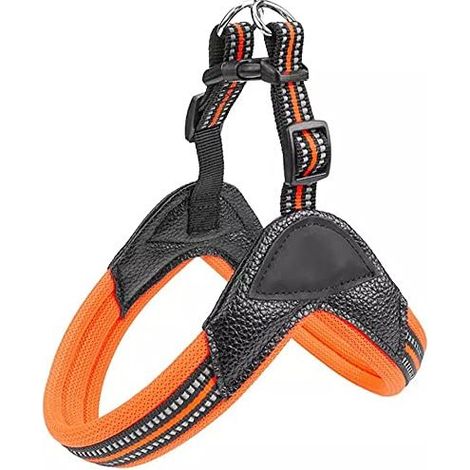Ultra-soft and breathable padded harness with 2 adjustable buttons, 3M reflective material, easy to control, for small dogs (size: S, adjustable chest: 50 cm - 54 cm) - INHHUB (1/5)