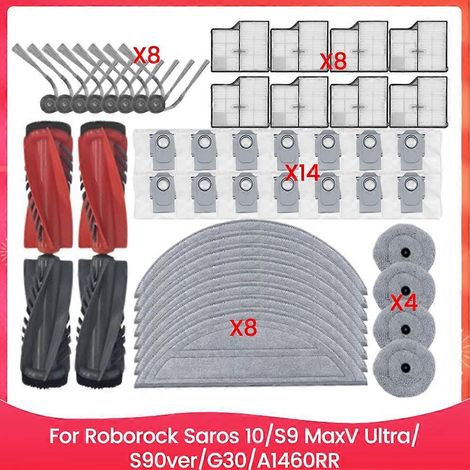 Ersatzteile für Roborock Saros 10/S9 MaxV Ultra/S90ver/G30/A1460RR: Hauptbürste, Filter, Staubbeutel (Größe M). (1/5)
