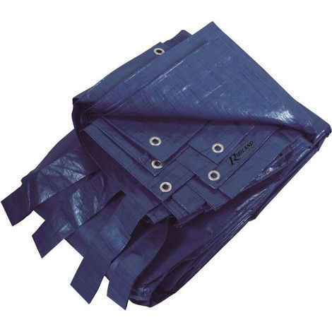 Ribimex Bâche de piscine rectangulaire 5x8 m 140 g/m2 Traitement anti-UV Filet d'écoulement central Couleur bleu marine (1/5)