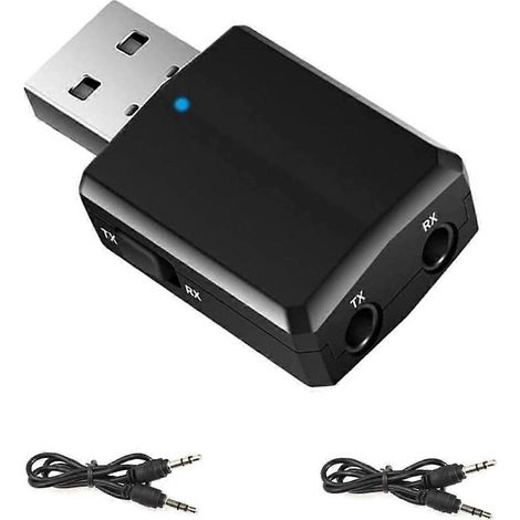 Un adaptateur USB Bluetooth compatible PC, un adaptateur émetteur et récepteur Bluetooth BT 5.0 3 en 1 avec une prise AUX 3,5 mm, prenant en charge la transmission sans fil. (1/5)