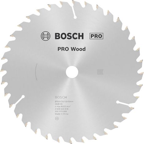 Bosch PRO Wood Circular Saw Blade 184 x 2.6 x 16 mm T36 2608640818