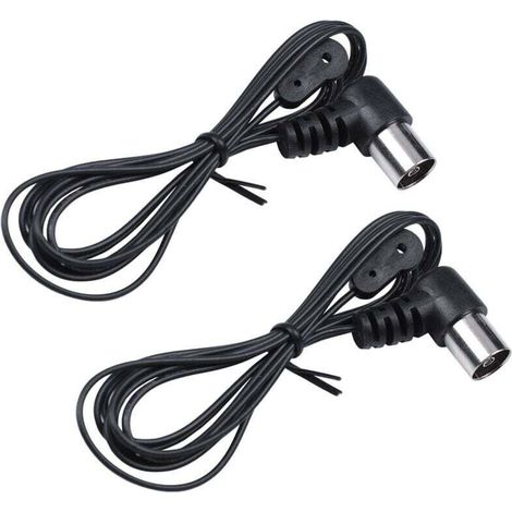Lot de 2 Antennes AM FM Dipôle 75 Ohms Connecteur PAL Radio Stéréo Intérieur pour Récepteur Home Cinéma (1/4)