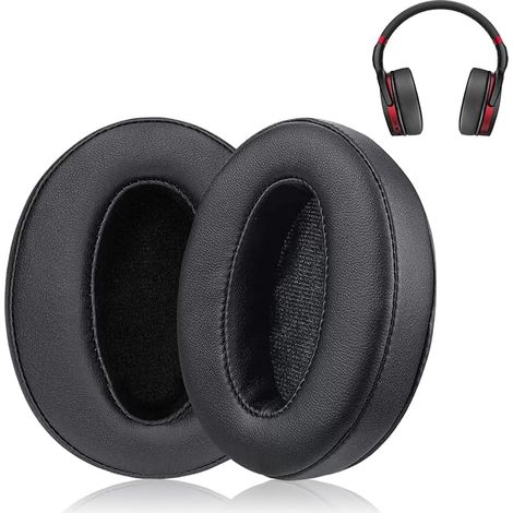 Replacement Ear Pads Black Leather Headphones with Memory Foam (1/5)