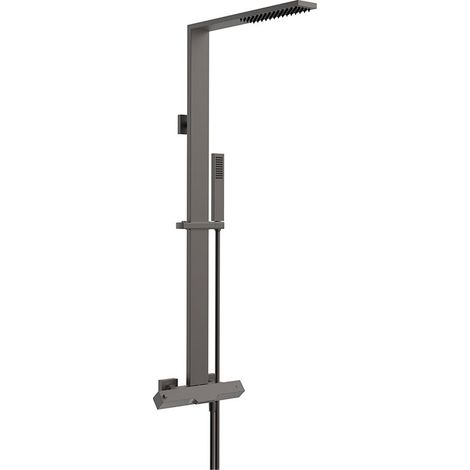Distribain – Colonne de douche thermostatique métal – Pommeau haute avec jet pluie – Acier inoxydable – Dimensions 313x575x1050mm (1/5)