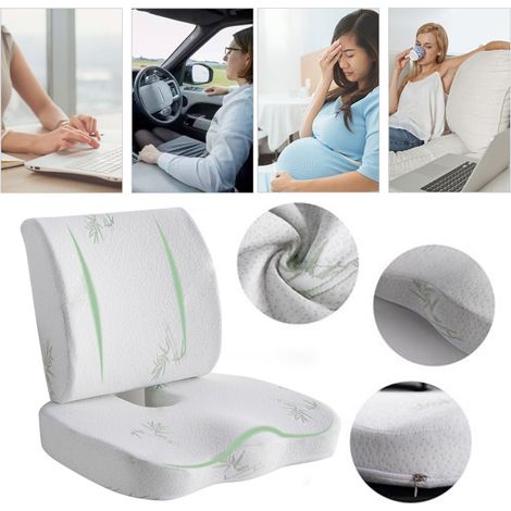 Coussin de siège en mousse orthopédique et dossier pour bureau conduite (1/5)