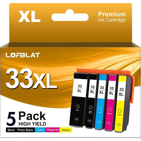 33XL Cartouches d'encre Compatibles pour Epson XP 7100 33XL pour Epson Expression Premium XP-540 XP-530 XP-830 XP-7100 XP-900 XP-640 XP-630 XP-635 XP-645 (1/5)