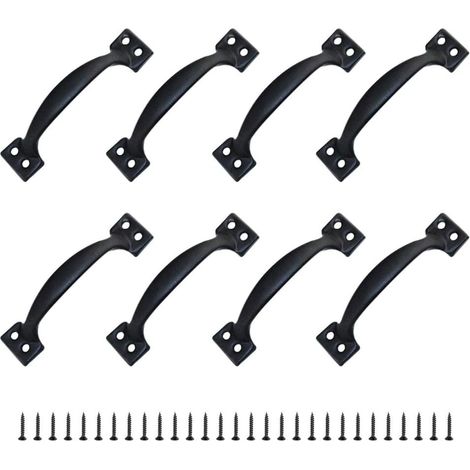10 Poignées Rustiques Alliage Zinc 120mm pour Porte Grange Jardin (1/5)