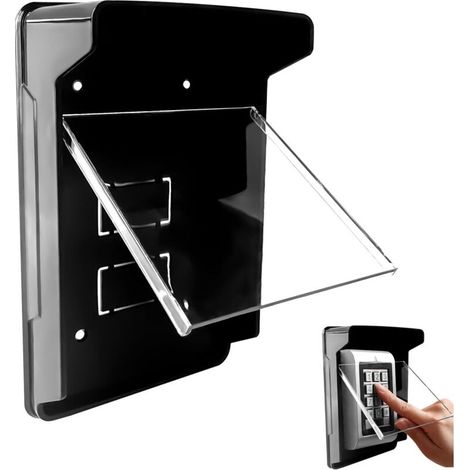 Housses de Pluie Couvercle Étanche pour Bouton pour Sonnette Protection Sonnette Exterieur Anti- Pluie, Flip Top Boîte de Protection pour Coque Étanche pour Contrôle D'accès de Porte (1/5)