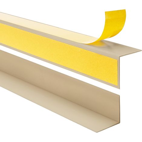 Cornière d'angle PVC 20x20mm - Lot de 1 - Beige autoadhésif - Protection murs sans perçage - Maison et bureau - 100 cm (1/5)