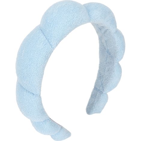 Bandeau éponge bleu, serre-tête absorbant élastique antidérapant, rembourré mignon pour spa, maquillage et lavage du visage (1/5)