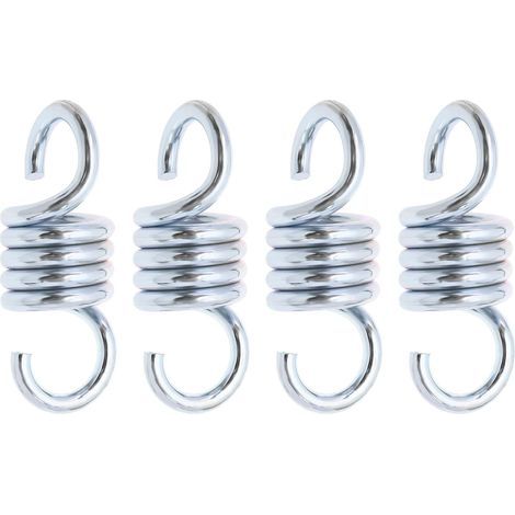 4pcs Metal Replacement Spring Hanging Hooks, Swing Spring Hanging Hooks, Garden Accessories for Hanging Chairs and Hammocks, Silver (1/5)