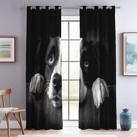 Occultants Chambre Arc-en-Ciel, Soleil, Motifs enfantins Imprimé Rideau À Oeillets, Chambre Enfant Décoration De Fenêtre 140L X 260H cm (2 Panneaux) Isolant Et Tissu Noir Blanc - 140L X 260H cm (2 Pan (1/5)