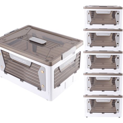 Boîte de Rangement Empilable et Pliable avec Roulettes - Organisateur de Stockage Compact à 1 Niveau (1/5)