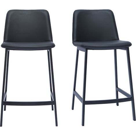 Design-Barhocker schwarz H 66 cm (2er-Set) ARSENE