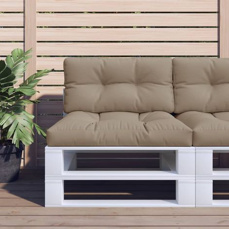 Coussins de palette lot de 2 taupe tissu