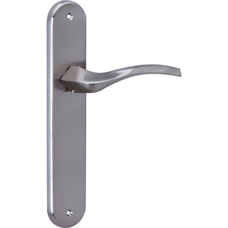 Manilla moderna níquel satinado zamak placa ovalada puerta interior 1027 (1/5)