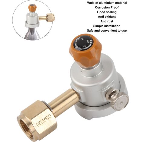 Ortviai Adaptateur CO2 pour SodaStream DUO/Terra/Art – Raccord CGA320 en aluminium avec joint caoutchouc (1/4)