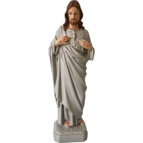 Statuette Jésus Christ Sacré coeur beige Intérieur et extérieur (1/2)