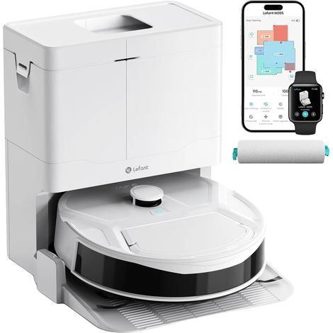 Robot aspirapolvere, aspirazione 20000 Pa, navigazione laser, BIANCO (1/2)
