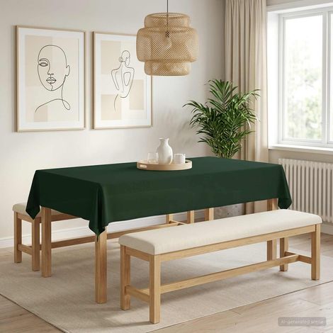 vidaXL Table Cloth Rectangular Dark Green 140 x 220 cm (1/5)