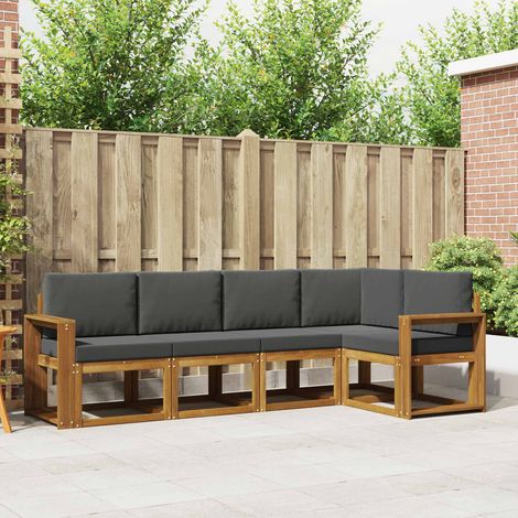 vidaXL Outdoor-Sofagarnitur mit Kissen 5 pcs Natur und Anthrazit (1/5)