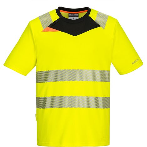 Dx4 T-Shirt Hochsichtbarkeit S/S Farbe: Gelb/Schwarz Größe M - Portwest