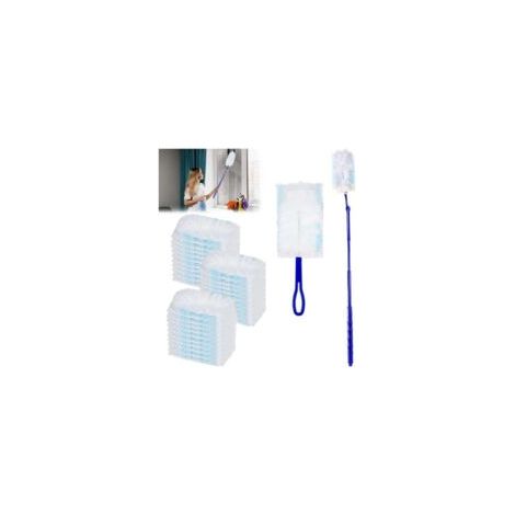 Recharges de plumeau 52 pièces, livrées avec 1 plumeau à manche, 1 plumeau télescopique, les recharges de plumeau retiennent la poussière - Crezuo (1/4)