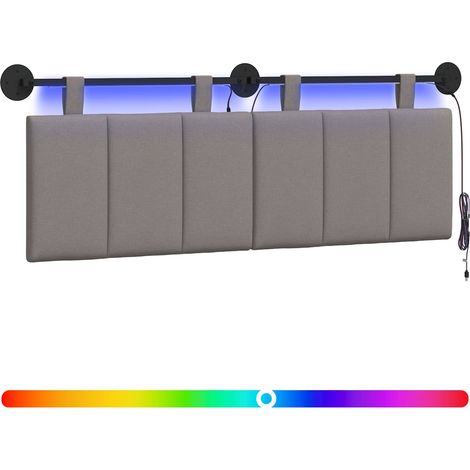 Hanging Headboard Taupe Velvet vidaXL